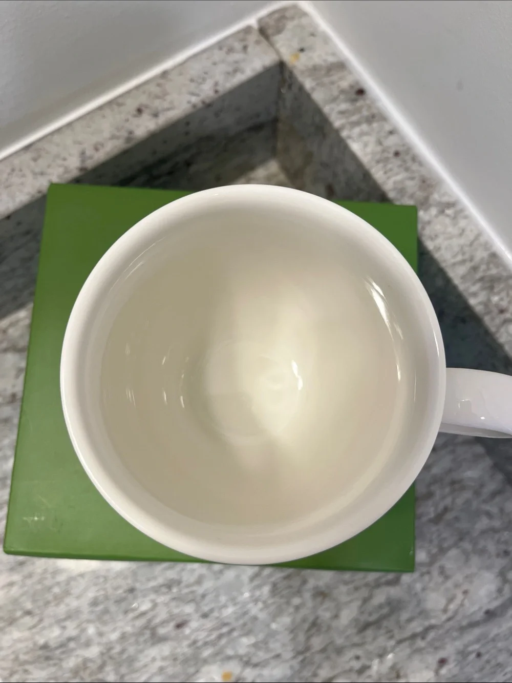 kate spade White Porcelain Mug with Purple Initial J and Gold Trim